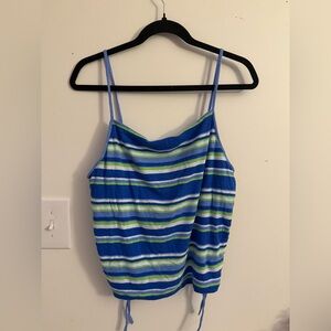 Aerie Blue and Green Ruched Camisole